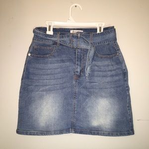 Denim Buckle Skirt